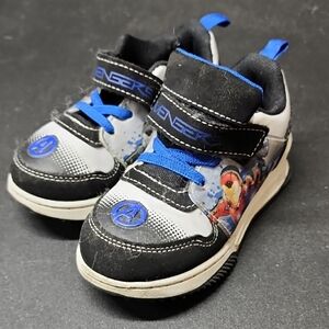 Avenger Kids Sneakers - Black, Blue, and White